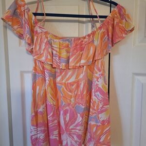 Lilly Pulitzer Pink and Orange Top